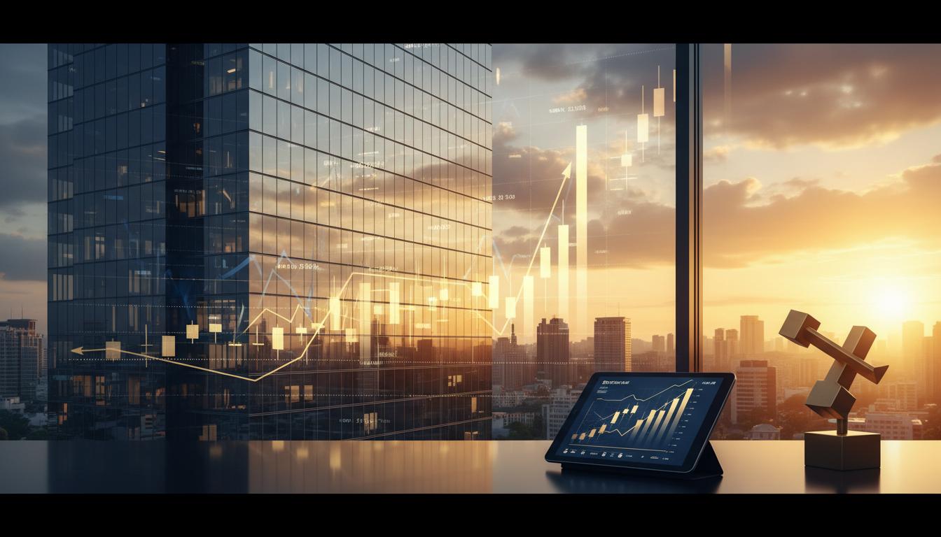 Modern financial district